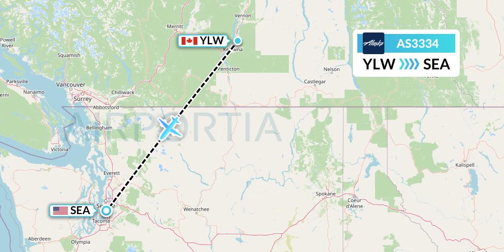 AS3334 Flight Status Alaska Airlines Kelowna to Seattle (ASA3334)