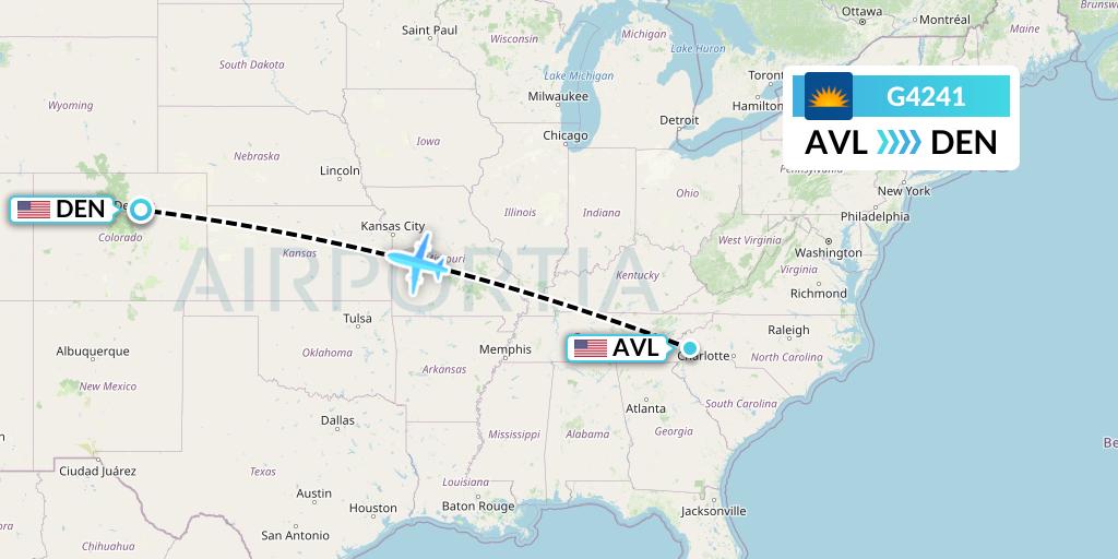 G4241 Allegiant Air Flight Map: Asheville to Denver