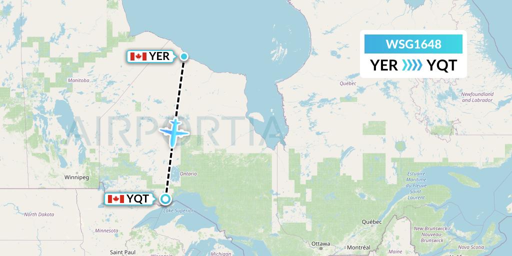 WSG1648 Flight Status Wasaya Airways Fort Severn to Thunder Bay
