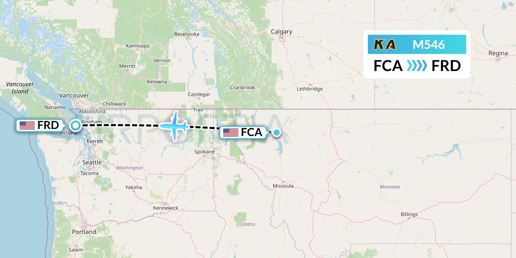 M546 Kenmore Air Flight Map: Kalispell to Friday Harbor
