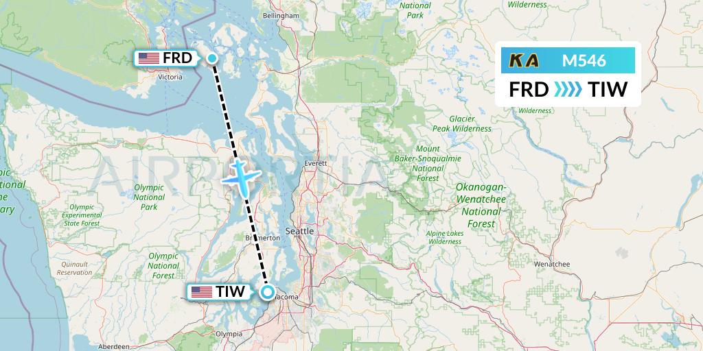 M546 Kenmore Air Flight Map: Friday Harbor to Tacoma