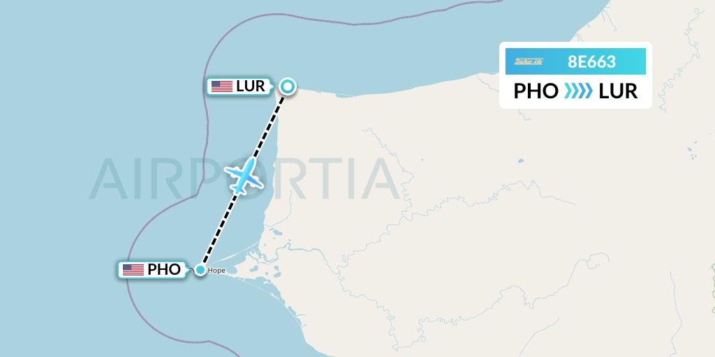 8E663 Bering Air Flight Map: Point Hope to Cape Lisburne