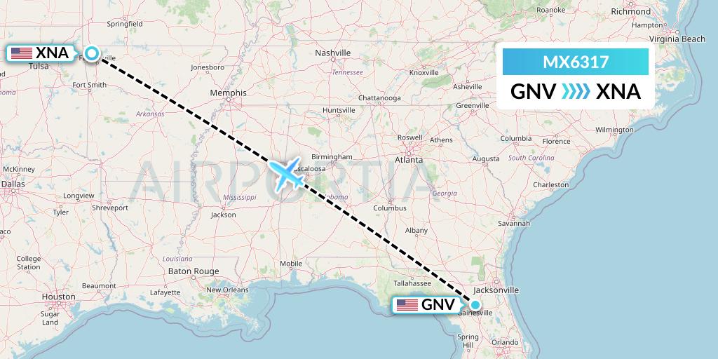MX6317 Flight Status Breeze Airways Gainesville to Bentonville (MXY6317)