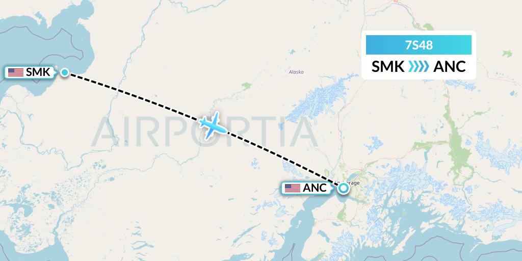 7S48 Ryan Air (USA) Flight Map: St Michael to Anchorage
