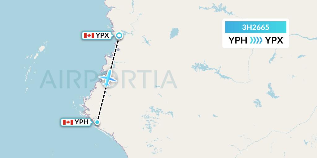 3H2665 Air Inuit Flight Map: Inukjuak to Puvirnituq