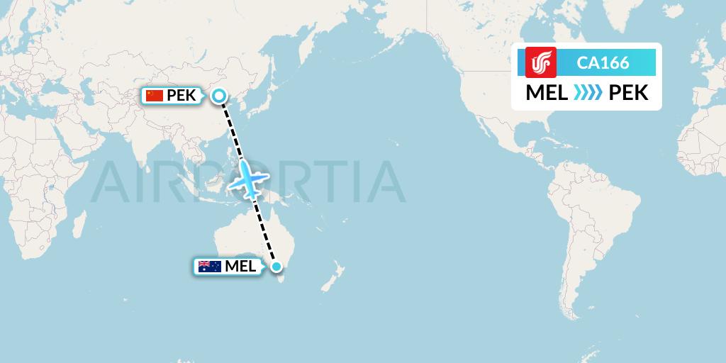 CA166 Flight Status Air China Melbourne to Beijing (CCA166)