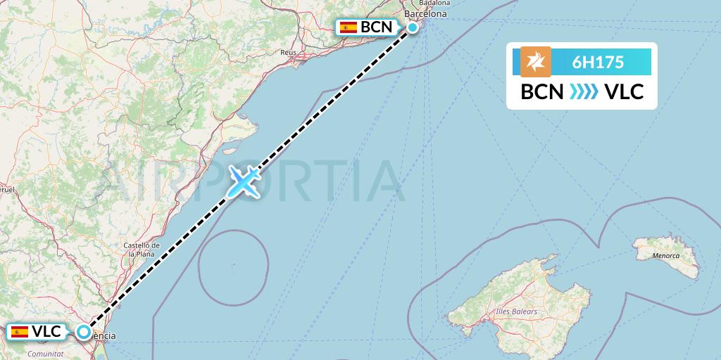 6H175 Flight Status Israir Airlines Barcelona to Valencia (ISR175)