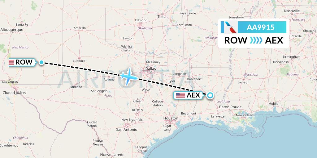 AA9915 Flight Status American Airlines Roswell to Alexandria (AAL9915)