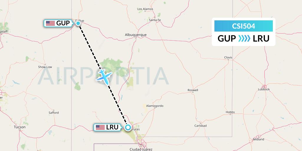 CSI504 Csi Aviation Flight Map: Gallup to Las Cruces