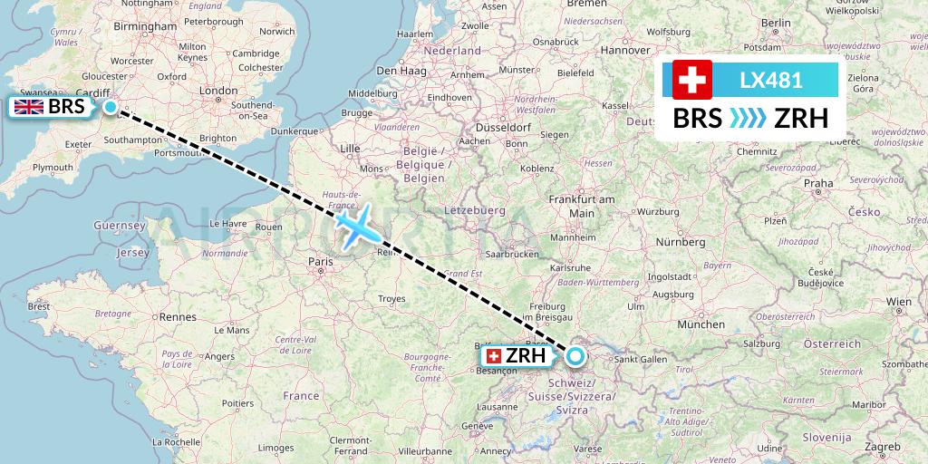 LX481 Flight Status Swiss Bristol to Zurich (SWR481)