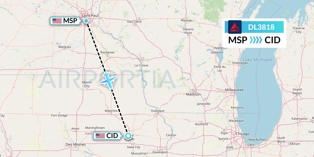 DL3818 Flight Status Delta Air Lines Minneapolis to Cedar Rapids (DAL3818)
