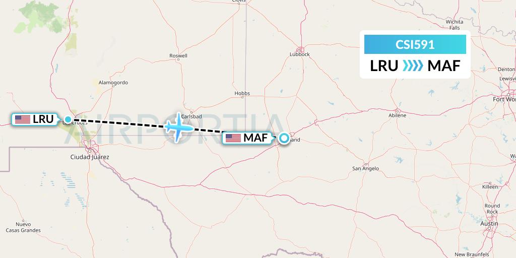 CSI591 Csi Aviation Flight Map: Las Cruces to Midland