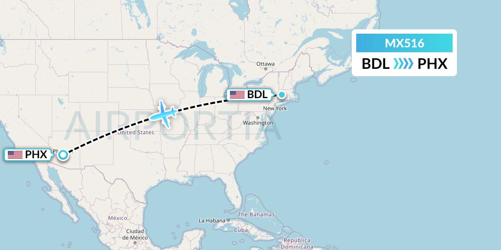 MX516 Flight Status Breeze Airways Windsor Locks to Phoenix (MXY516)