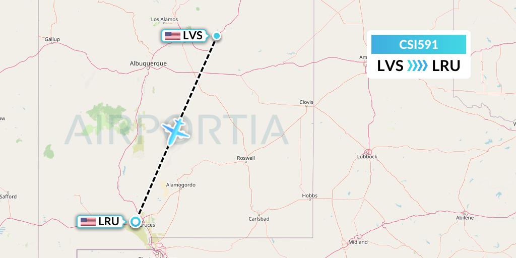 CSI591 Csi Aviation Flight Map: Las Vegas to Las Cruces