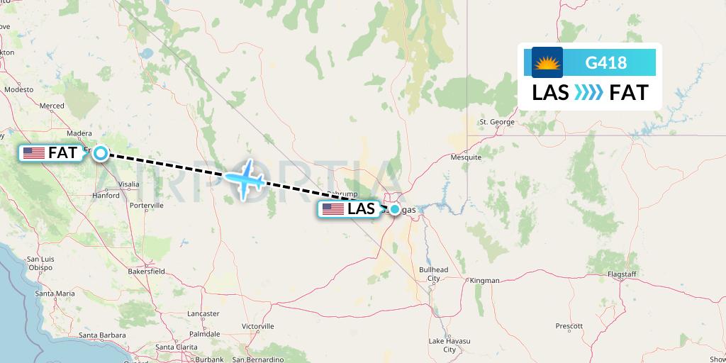 G418 Allegiant Air Flight Map: Las Vegas to Fresno
