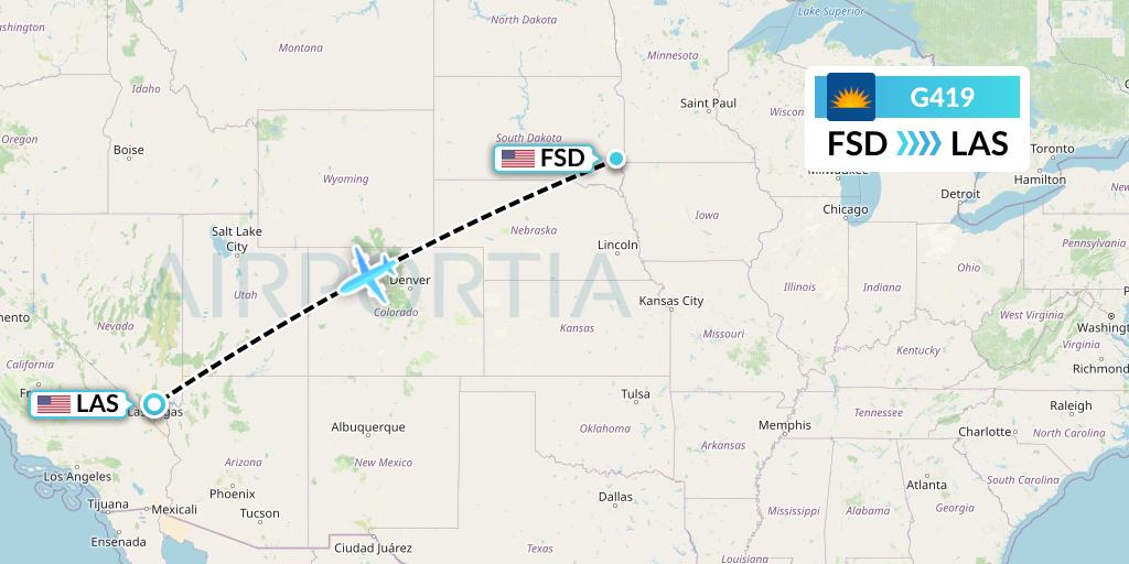 G419 Allegiant Air Flight Map: Sioux Falls to Las Vegas