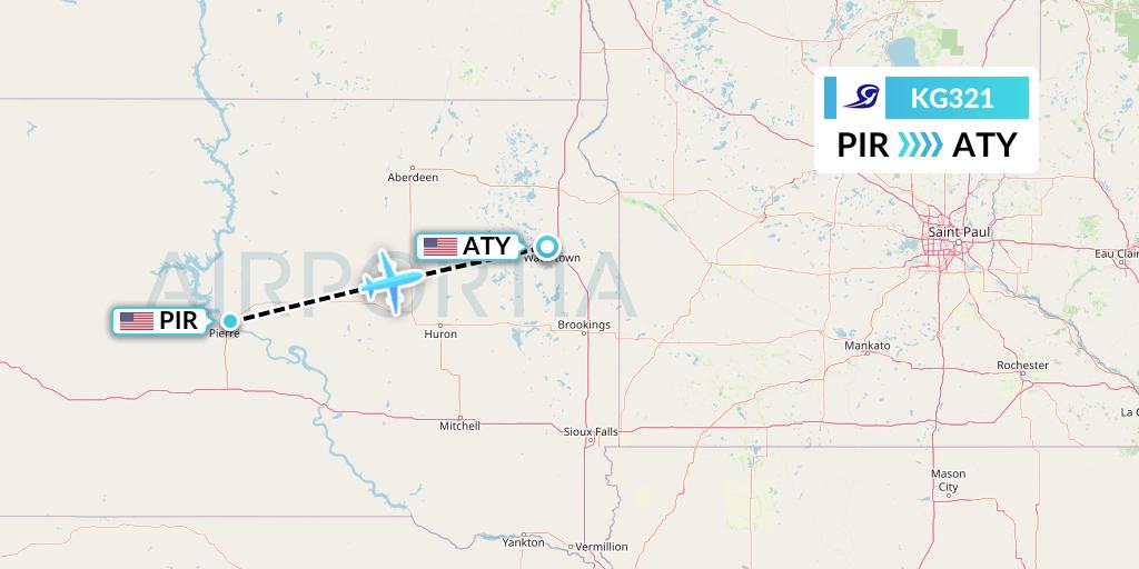 KG321 Flight Status Key Lime Air Pierre to Watertown (LYM321)