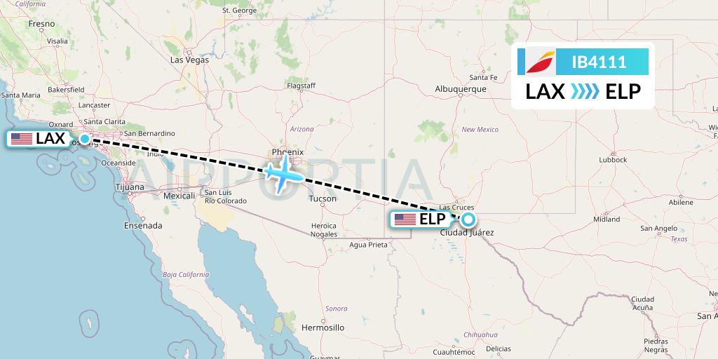 IB4111 Flight Status Iberia Los Angeles to El Paso (IBE4111)