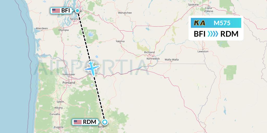 M575 Kenmore Air Flight Map: Seattle to Redmond