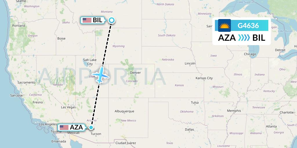 G4636 Allegiant Air Flight Map: Phoenix to Billings