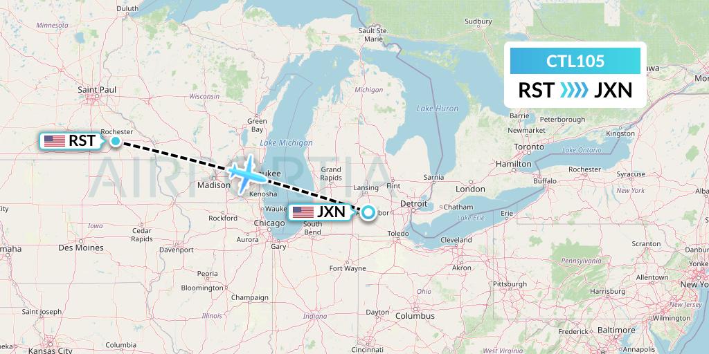 CTL105 Flight Status Central Airlines Rochester to Jackson