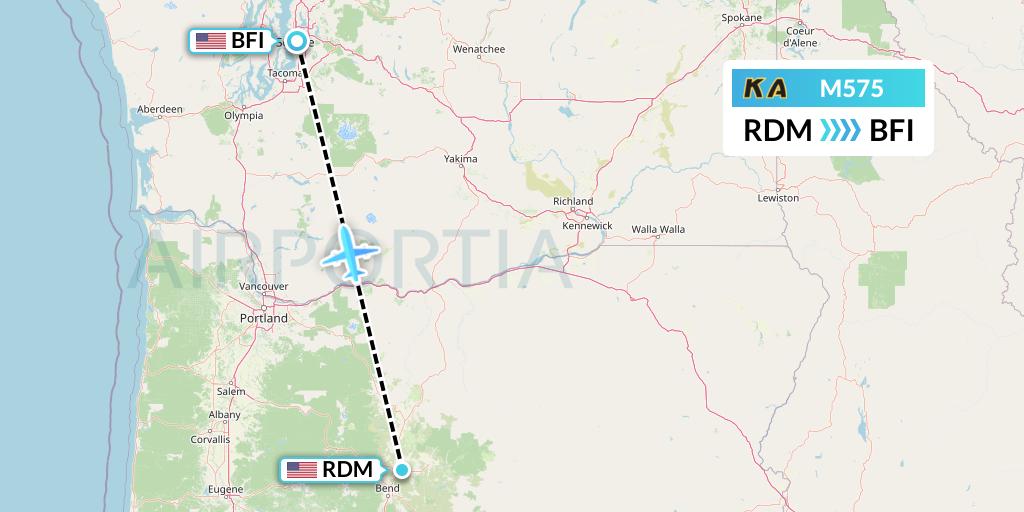 M575 Kenmore Air Flight Map: Redmond to Seattle
