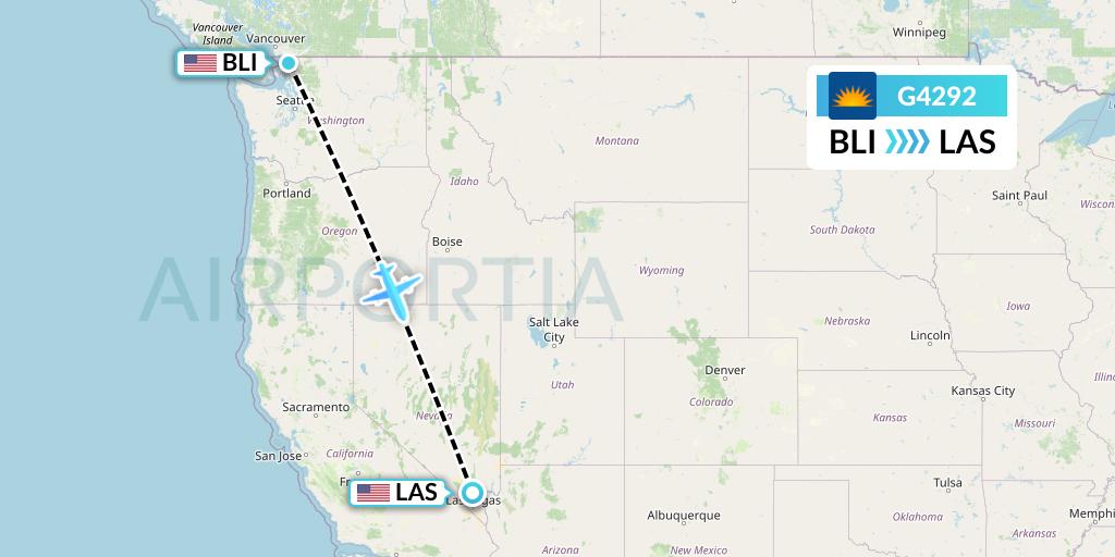 G4292 Allegiant Air Flight Map: Bellingham to Las Vegas