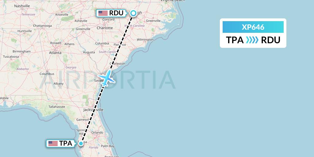 XP646 Flight Status Avelo Airlines Tampa to RaleighDurham (VXP646)