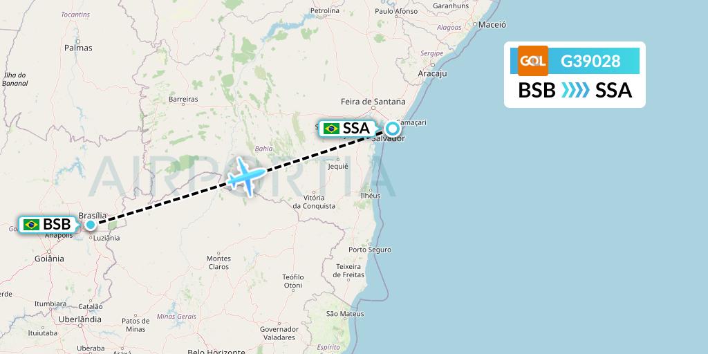 G39028 Flight Status GOL Transportes Aeros Brasilia to Salvador (GLO9028)