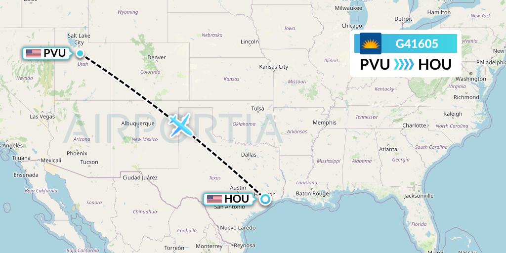 G41605 Allegiant Air Flight Map: Provo to Houston