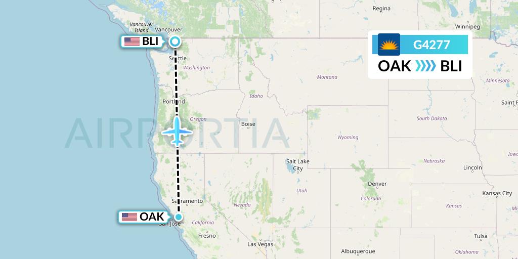 G4277 Allegiant Air Flight Map: Oakland to Bellingham