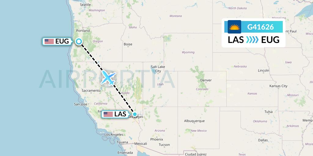 G41626 Allegiant Air Flight Map: Las Vegas to Eugene