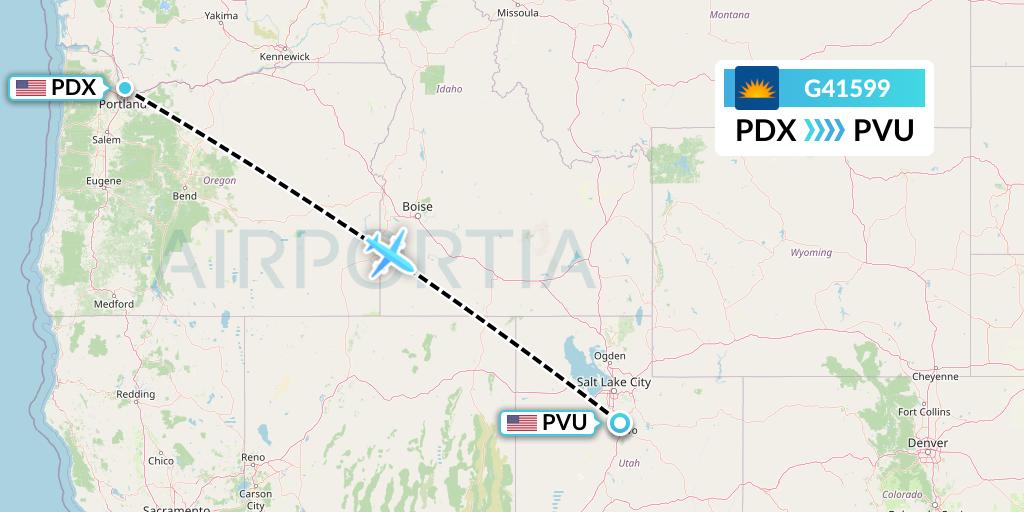 G41599 Allegiant Air Flight Map: Portland to Provo