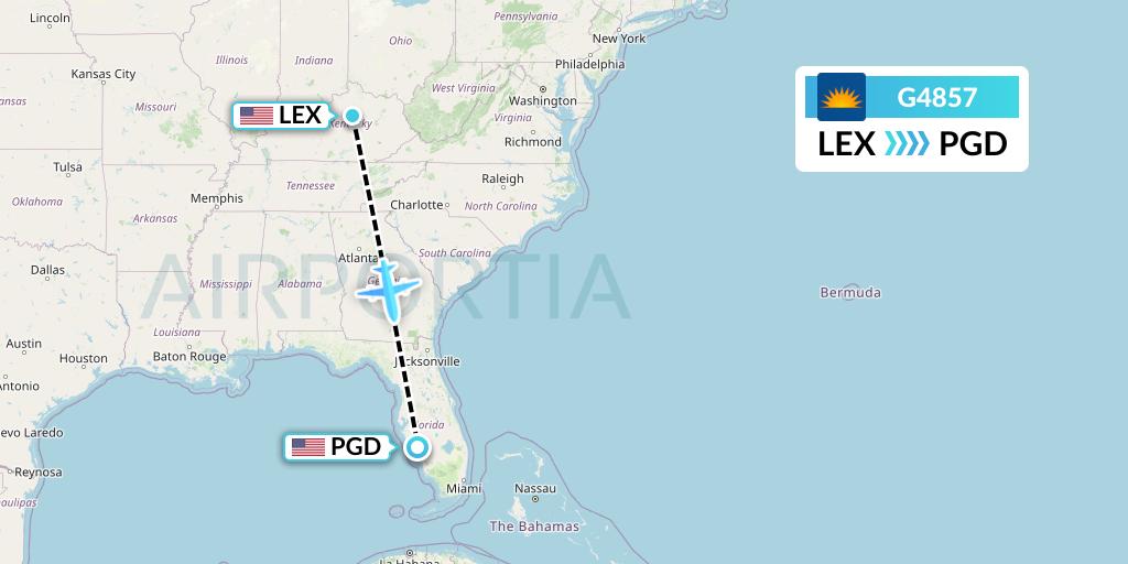 G4857 Allegiant Air Flight Map: Lexington to Punta Gorda