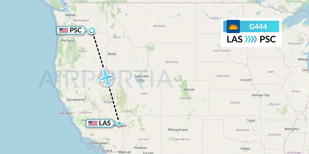 G444 Allegiant Air Flight Map: Las Vegas to Pasco