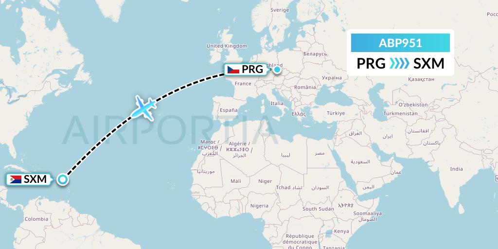 ABP951 Flight Status ABS Jets Prague to Sint Maarten