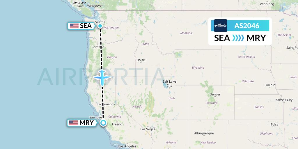 AS2046 Flight Status Alaska Airlines Seattle to Monterey (ASA2046)