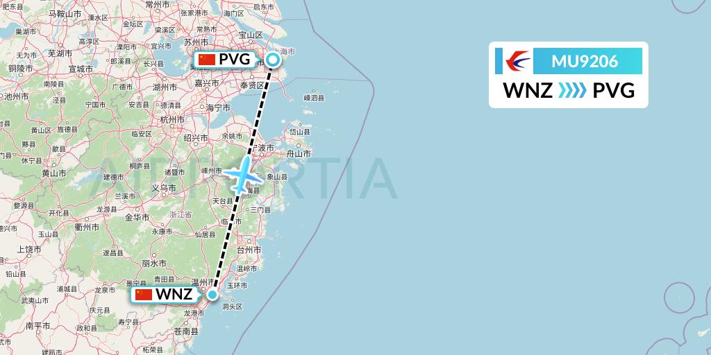 MU9206 China Eastern Airlines Flight Map: Wenzhou to Shanghai