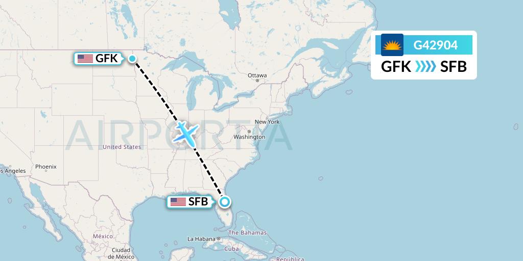 G42904 Flight Status Allegiant Air Grand Forks to Orlando (AAY2904)