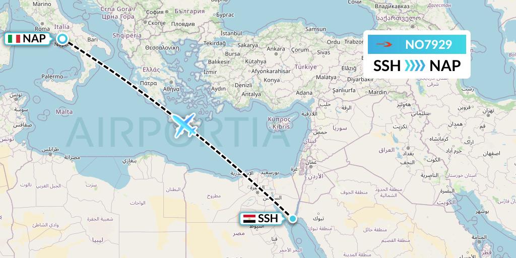 NO7929 Neos Flight Map: Sharm el-Sheikh to Naples