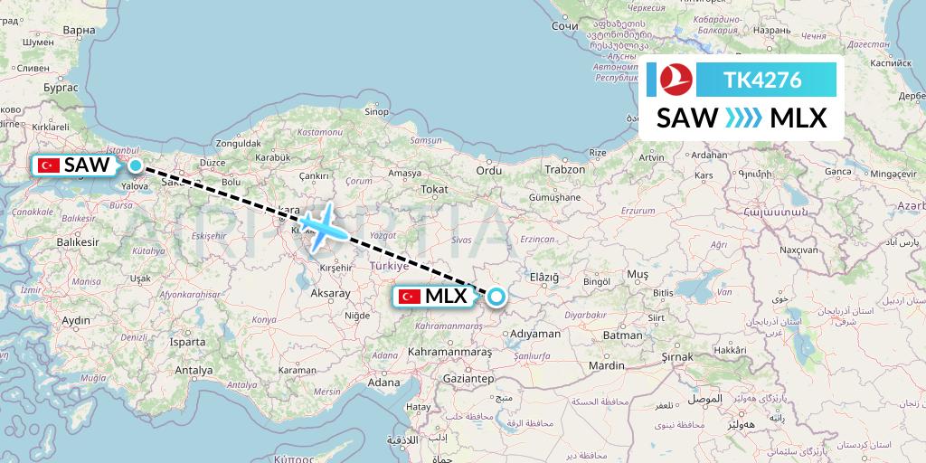 TK4276 Flight Status Turkish Airlines Istanbul to Malatya (THY4276)