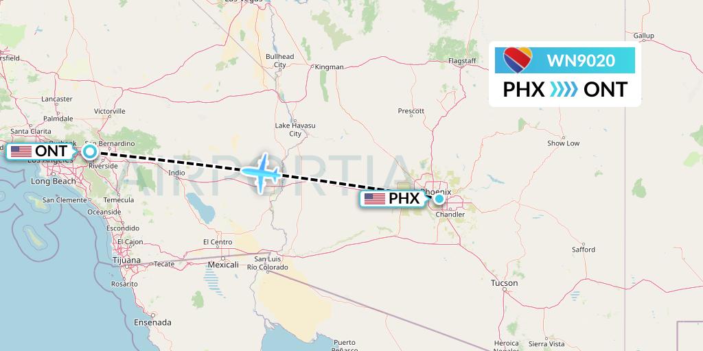 WN9020 Flight Status Southwest Airlines Phoenix to Ontario (SWA9020)