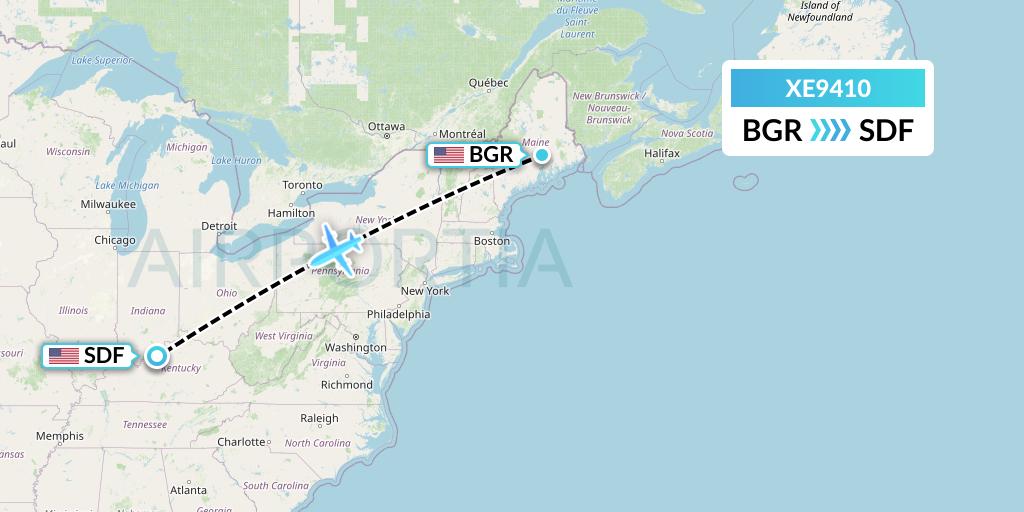 XE9410 Flight Status Jsx Bangor to Louisville (JSX9410)