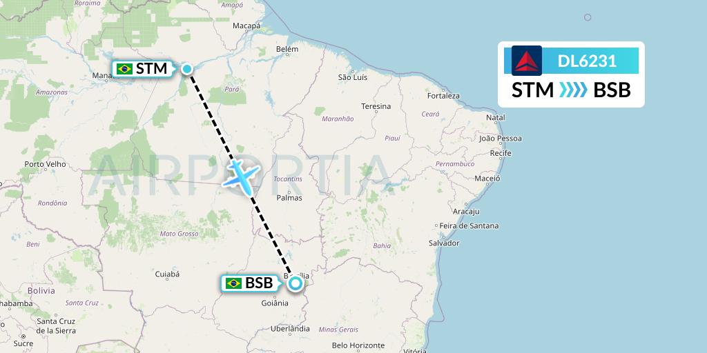 DL6231 Flight Status Delta Air Lines Santarem to Brasilia (DAL6231)