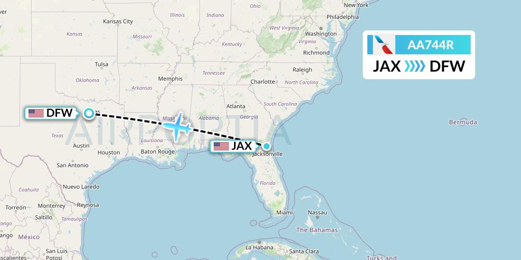AA744R Flight Status American Airlines Jacksonville to Dallas (AAL744R)