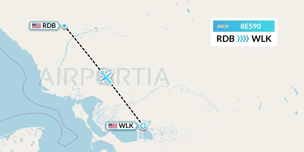 8E590 Bering Air Flight Map: Red Dog to Selawik