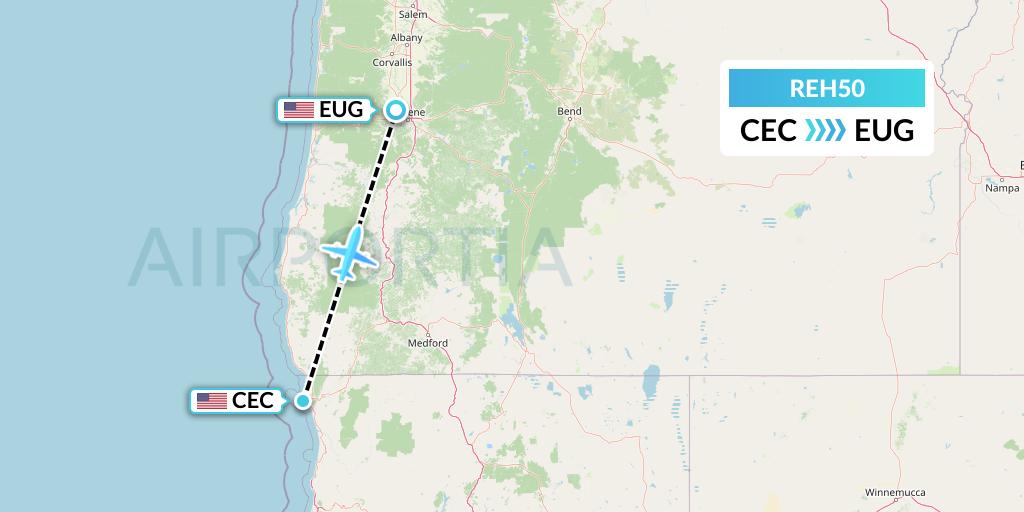 REH50 Flight Status Reach Air Medical Services Crescent City to Eugene