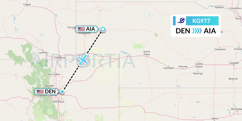 KG977 Key Lime Air Flight Map: Denver to Alliance
