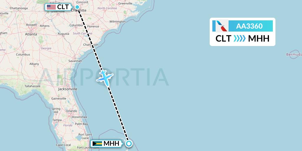 AA3360 Flight Status American Airlines Charlotte to Marsh Harbour