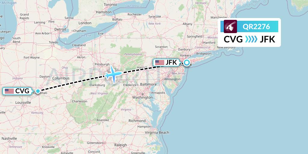 QR2276 Flight Status Qatar Airways Cincinnati to New York (QTR2276)
